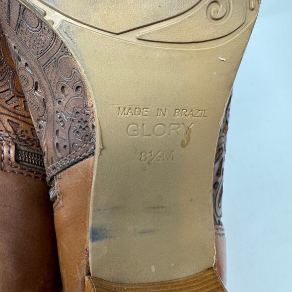 Brighton Glory Brown Leather Booties Boots 8.5 Brazil Boho Western Indie Granola - Picture 11 of 13